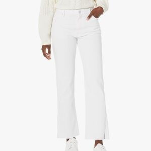 The Drop Mid-rise Relaxed Straight White Jeans w/ Bottom Slit Detail Size: 29